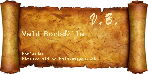 Vald Borbála névjegykártya